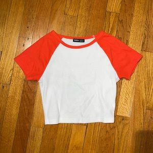 Cropped Baseball Tee | Size S